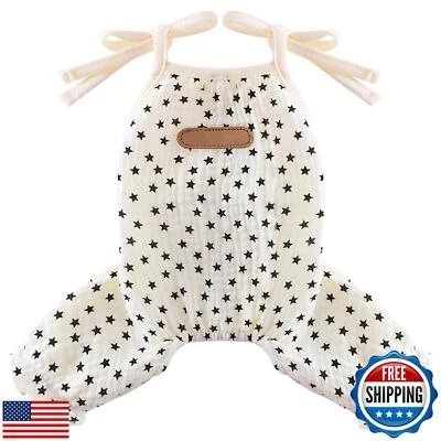 Собака пижамы весна лето собаки одежды для маленьких собак девочки мальчика звезды ремень щенок - Изображение 1 из 4