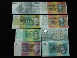 Australian Decimal Banknotes Set Johnston Fraser Gothic $20 Polymer $10 FH01 - Bild 1 von 3
