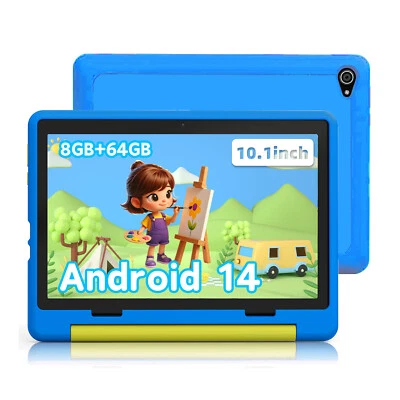 2025 NEU 10 Zoll Android 14 Kinder 8GB64GB 1280 x 800 IPS HD LCD Wi-Fi 6 Tablet - Bild 1 von 4