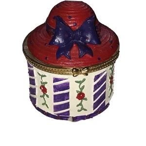 Joyero tarro baratija Red Hat Society circular morado color dorado - Imagen 1 de 8