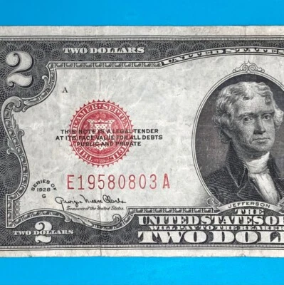 1958 August 3 (E 19580803 A) BIRTHDAY Note $2 Two Dollar Bill (1928 G Series) - Image 1 of 4