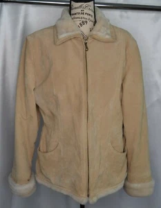Adler Collection Womens Size XL Suede Leather Coat With Faux Fur  - Picture 1 of 6