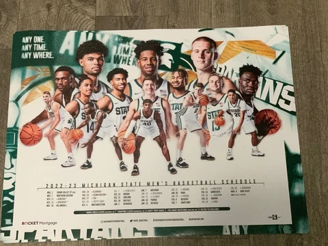 2022-2023 Michigan State Spartans mens basketball schedule poster IZZO FINAL 4 Cover