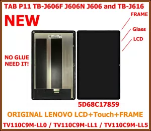 Do wyświetlacza LCD Lenovo Tab P11 TB-J606 / P11 TB-J606 czarny zamiennik szkła + ramka - Zdjęcie 1 z 4