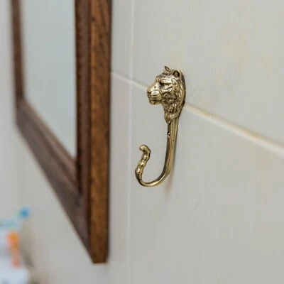 Gancho de pared de tigre, gancho de pared de latón gancho para abrigo de animal, gancho para abrigo. Foto 1 de 4