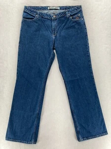 Harley Davidson Bootcut Jeans Women's 16 Regular Dark Blue Denim Biker Grunge - Picture 1 of 16