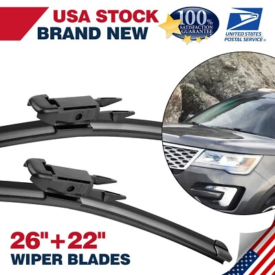 Juego de escobillas limpiaparabrisas delanteras de 26"+22" OEM para Ford Explorer 2011-2019 Foto 1 de 4