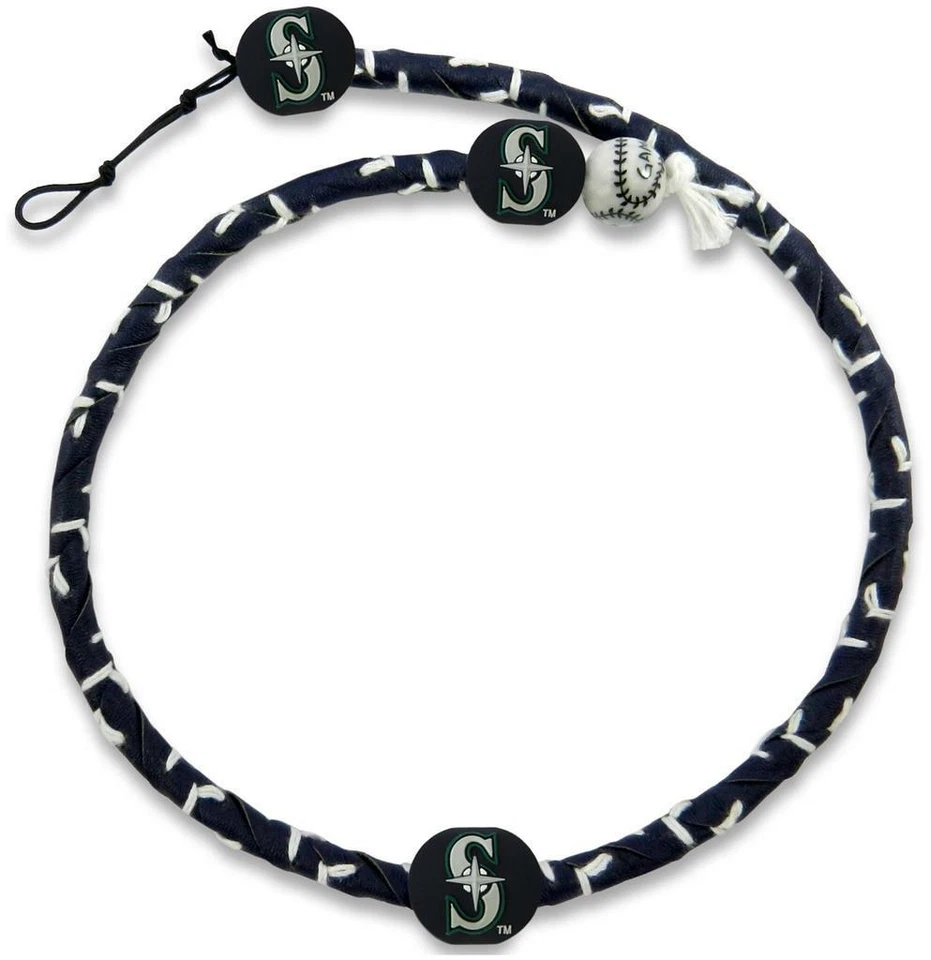 Seattle Mariners Color Frozen Rope Baseball Necklace [NEW] MLB Jewelry Leather - Image 1 of 1