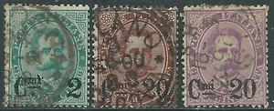 1890-91 REGNO USATO UMBERTO I SOPRASTAMPATI 3 VALORI - RB31-6 - Picture 1 of 1