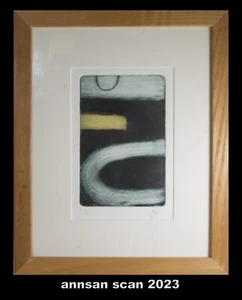 IAN WILLIAMS Radierung Kollographie Chine Collé 10 x 12,25" gerahmt signiert #1/5 - Bild 1 von 3