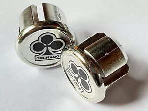 2x tappi manubrio handlebar caps COLNAGO bici corsa road NOS EROICA cromati - Foto 1 di 15
