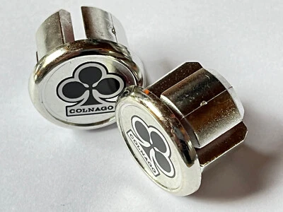 2x tappi manubrio handlebar caps COLNAGO bici corsa road NOS EROICA cromati — 第 1/4 张图片