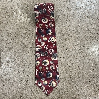 Via Veneto Abstract Floral Pattern Mens Silk Neck Tie - Image 1 of 2