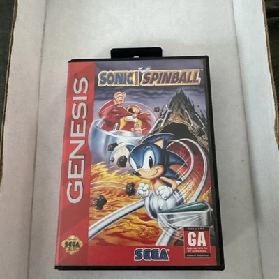 Sonic The Hedgehog Spinball Pinball SEGA Genesis Game w/ Case No Manual (24) - Image 1 of 4