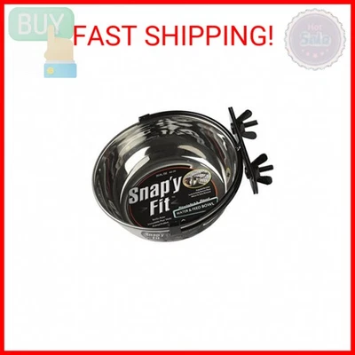 Tazón de comida o agua de acero inoxidable MidWest Homes for Pets Snap'y Fit, tiene capacidad para 20 O Foto 1 de 2
