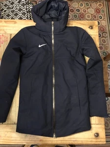 Nike Team Training 550 Down Fill Hooded Parka Jacket Navy 915036-419 Mens Sz 2XS - Picture 1 of 7