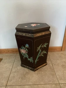 Oriental Plant Stand Pedestal Stand Storage Box Table 18"H X 12" X 14" - Picture 1 of 10