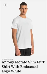 Camiseta Antony Morato ajustada con logotipo en relieve blanca - Imagen 1 de 4