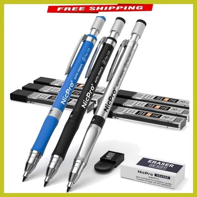 Juego de lápices mecánicos ergonómicos de 3 colores con cables resistentes a la rotura - 11 piezas Foto 1 de 4