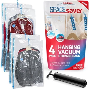 Hanging Vacuum Storage Bags for Coats (Variety 4 Pack) - Vacuum Bag, Closet O... - Picture 1 of 8