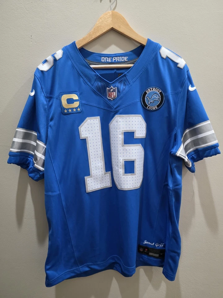 Jared Goff Detroit Lions Nike Vapor FUSE Limited #16 Custom Jersey Size LARGE - Image 1 of 4