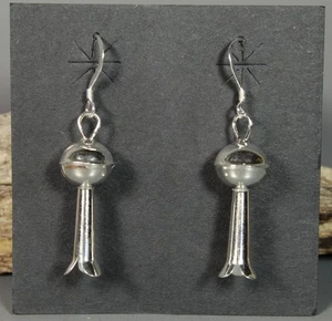 Sterling silver squash blossom earrings Bench beads Made in USA - Picture 1 of 6