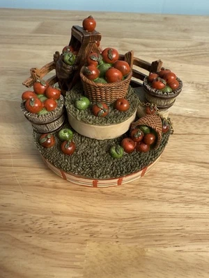 CANDLE CAPPER OUR AMERICA CANDLE TOPPER APPLE SCENE  - Image 1 of 4