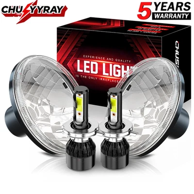 For Mercedes Benz 240D 300D 220D 300TD 280 7Inch Round LED Headlights Hi/Lo - Image 1 of 4