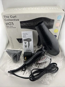 Conair The Curl Collective 1875 Watt Ionic Ceramic Dryer BLACK with 1 attachment - Picture 1 of 6