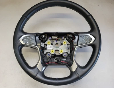 2015-2020 Suburban Tahoe Heated Black Leather Steering Wheel w/Buttons 23278652 - Image 1 of 4