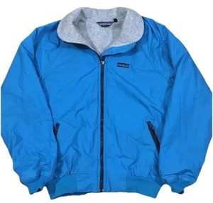 Vintage Patagonia Shelled Jacket Size 13-14 Fleece Lined Blue USA MADE - Picture 1 of 10