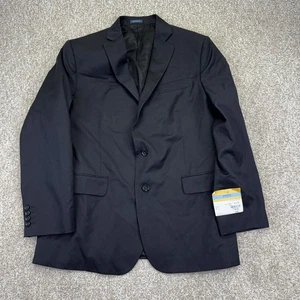 NEW Stafford Executive Wool Suit Jacket Sport Coat Mens Size 44 Regular Black - Picture 1 of 11