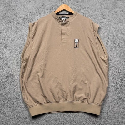 Zero Restriction Vest Mens XL Brown Golf Golfer Lightweight Windbreaker Snap - Image 1 of 4