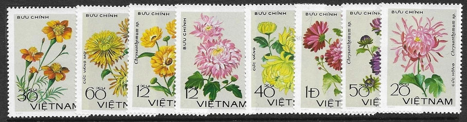 NORTH VIETNAM Sc 964-71 NH ISSUE OF 1978 - FLOWERS - (CO25) - Image 1 of 1