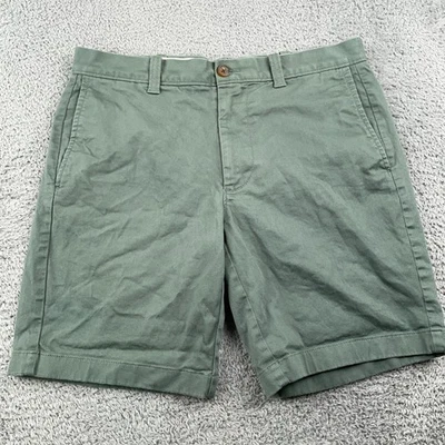 Pantalones Cortos J Crew Para Hombre 31 Verde Chino 9" Informales Frente Plano Preppy Verano Elastizados Foto 1 de 4