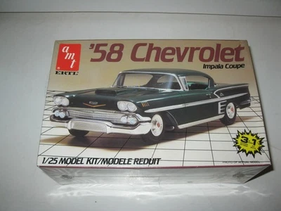 AMT 1/25TH 1958 CHEVROLET  IMPALA COUPE  3 IN 1 SEALED KIT #6548 - Image 1 of 3
