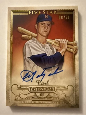 Carl Yastrzemski 2016 Topps Five Star On Card Auto Gold Variation #08/50 1/1 Jer - Image 1 of 4