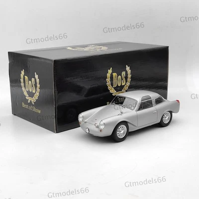 1/18 BOS Porsche Glockler Coupe 1954 Silver BOS235 Resin Model Car Limited Used - Image 1 of 4