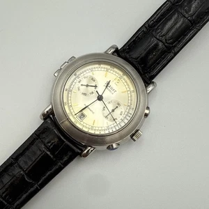Stauer Ritorno Uhr 13571 schwarzes Lederband Originalband. Braucht Akku - Bild 1 von 8