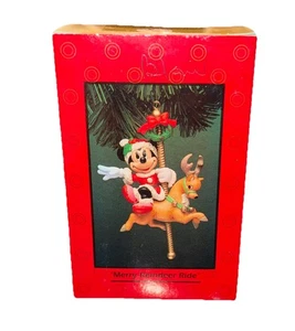 Vintage  Minnie Mouse Enesco Carousel Ornament "Merry Reindeer Ride"  Disney A2 - Picture 1 of 3