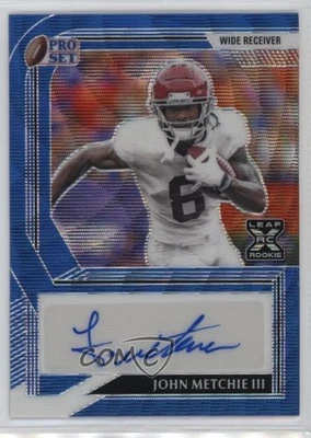 2022 Leaf Pro Set Metal Blue Wave /30 John Metchie III #PA-JM2 Rookie Auto RC - Image 1 of 2