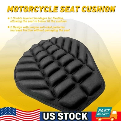 Almohadilla de asiento de motocicleta amortiguadora cojín de gel transpirable alivio de presión J Foto 1 de 2