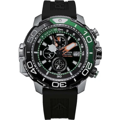 Orologio Uomo CITIZEN AQUALAND BJ2168-01E Silicone Nero Verde Sub 200mt - Immagine 1 di 4