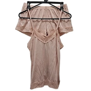 Conjunto Corto Hale Bob Bambú Encaje Cami Chemise Tank PJ Talla Mediana Nuevo Rosa Pálido - Imagen 1 de 9