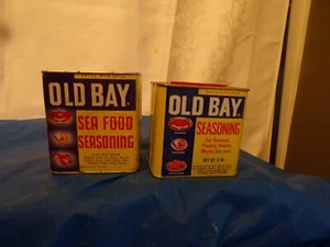 Lot 2 Vintage Old Bay Sea Food Seasoning Spice 6 oz. Metal Tins The Baltimore CO - Picture 1 of 7