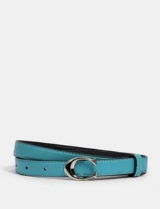NWT coach Signature Buckle Belt~size:S~18mm color:Sv/Aqua - Picture 1 of 1