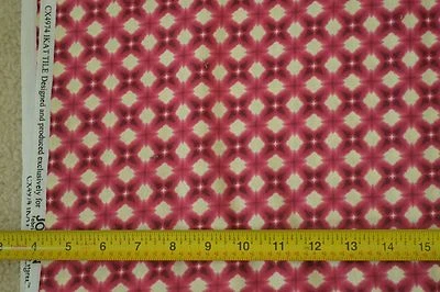 By 1/2 Yd, Pink & Cream "Ikat Tile" Print Quilt Fabric, Jo-Ann, C2521 - Image 1 of 4