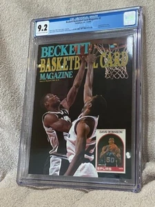 David Robinson Beckett Basket Magazine #2 CGC Graded 9.2 1990 Karl Malone Back - Picture 1 of 3