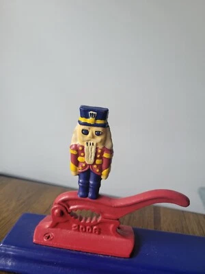 2006 Houston Harvest Cast Iron Nutcracker on Wood Base Collectible Holiday Decor - Image 1 of 4