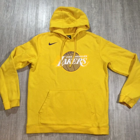 Nike Men’s Size Large 2018-19 Los Angeles Lakers NBA Hoodie Sweatshirt In Yellow Cover